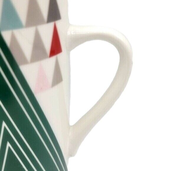 2/$15 Starbucks Holiday Christmas Triangle Tree Mug Ivory Green Red Pink 16oz - Picture 5 of 10